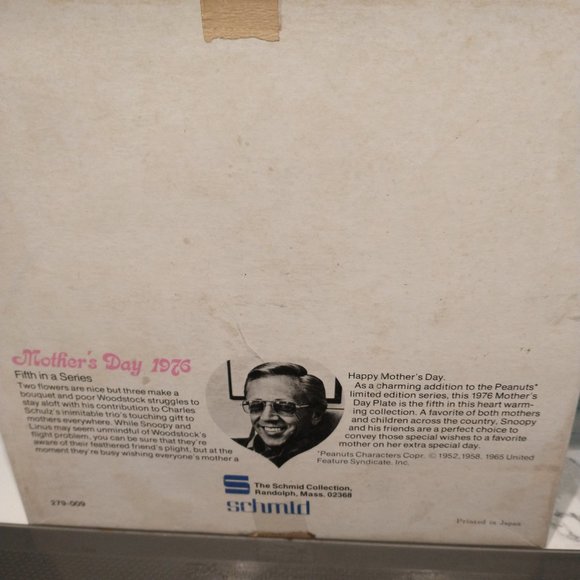 Vintage Peanuts Schulz 1976 Mother's Day Collector Plate - Picture 6 of 8